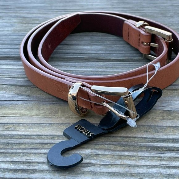 Another Line Belt Genuine Leather Brown Skinny Waistband Ladies Belt size S 30 main image 5